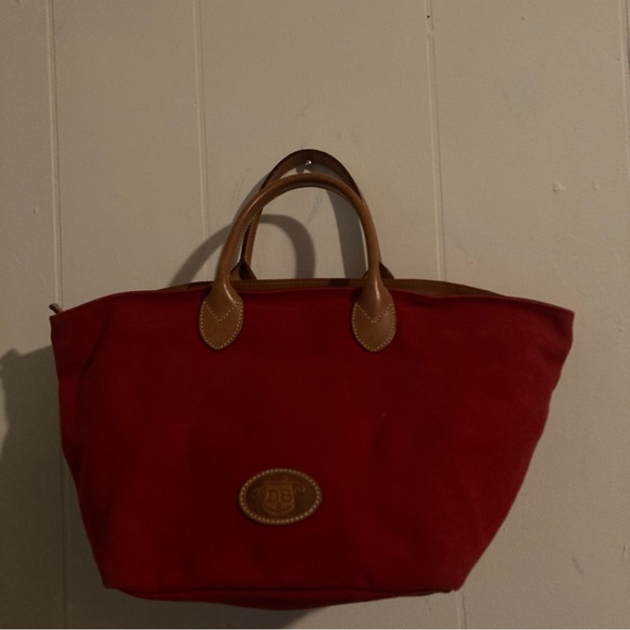 Dooney & Bourke Vintage Red Canvas Tote Bag - Picture 4 of 12